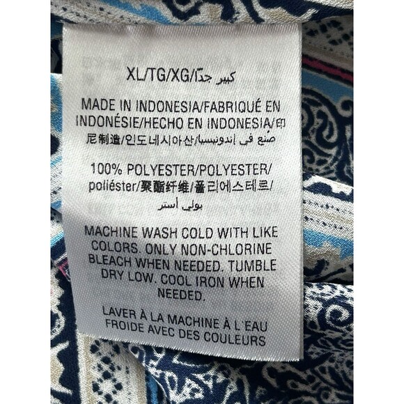 Charter Club Womens XL Blue Geometric Longsleeve Bell cuffs - Picture 6 of 8